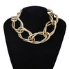 FLTMRH Punk Lock Choker Necklace Pendant Women Collar Statement Brand Gold Color Chunky Thick Chain Necklace Steampunk Men