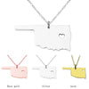 FOXCRAFT 2021 Outline Oklahoma Map Necklace With a Heart USA State Necklaces Personalize  jewelry Gift For Woman