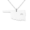 FOXCRAFT 2021 Outline Oklahoma Map Necklace With a Heart USA State Necklaces Personalize  jewelry Gift For Woman