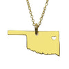 FOXCRAFT 2021 Outline Oklahoma Map Necklace With a Heart USA State Necklaces Personalize  jewelry Gift For Woman