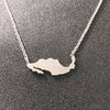 FOXCRAFT Charm Stainless Steel Jewelry Country map Necklace the map of Mexico Pendant Necklace Jewelry