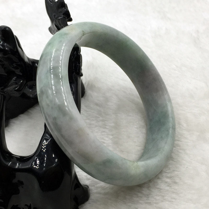 FREE SHIPPING 02142 Certified Grade A Natural Lavender Green Jadeite Bangle Bracelet