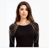 STYLE B314 WOMEN GOLD COLOUR DOUBLE SHOULDERS CHAIN CHAINS JEWELRY 2 COLORS Body Chains Jewelry