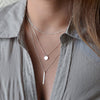FSUNION 2021   European Simple Gold Silver Plated Women Jewelry Collar Multi Layers Bar Coin Necklace Clavicle Chains