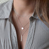 FSUNION 2021   European Simple Gold Silver Plated Women Jewelry Collar Multi Layers Bar Coin Necklace Clavicle Chains