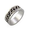 Stainless Steel Spin Men Chain Rings Fashion Jewelry Memorial Gifts Simple Silver Color Co Shining Rings Men 2020 Male