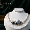 FXLRY Original Design Handmade Natural Pearl Flower Clavicle Necklace For Women Jewelry