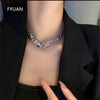 FYUAN Snake Shape Hook Choker Necklaces for Women Geometric Chain Necklaces Statement Jewelry