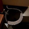 FYUAN Geometric Chain Crystal Choker Necklaces for Women Short Full Rhinestone Necklaces Statement Jewelry