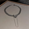 FYUAN Geometric Heart Crystal Choker Necklaces for Women Chain Long Tassel Pendant Necklaces Statement Jewelry