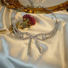 FYUAN Hollow Bowknot Crystal Choker Necklaces for Women Shine Rhinestone Necklaces Statements Jewelry Party Gifts