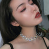 FYUAN Sex Link Chain Rhinestone Choker Necklaces for Women Geometric Round Crystal Necklaces Weddings Jewelry Party Gifts