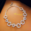 FYUAN Sex Link Chain Rhinestone Choker Necklaces for Women Geometric Round Crystal Necklaces Weddings Jewelry Party Gifts