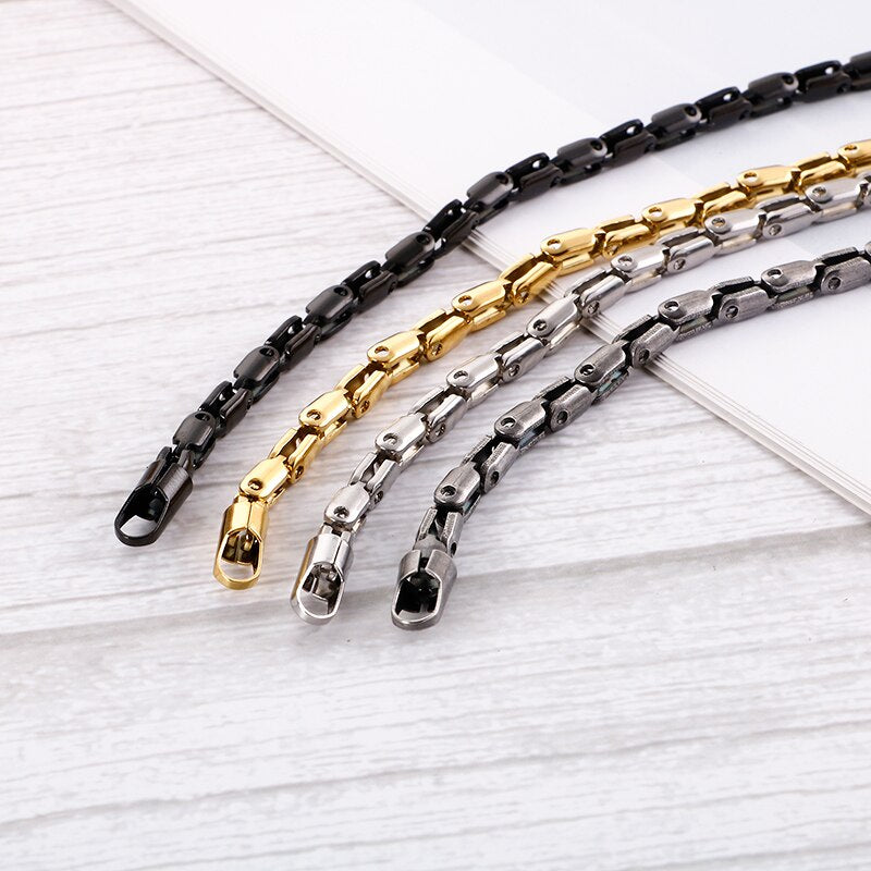 Factory Jewelry  316L Stainless Steel European Men's Thick Bamboo Link Chain Necklace