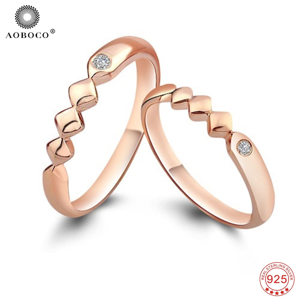 Factory Price Pure 925 Sterling Silver Gold Color Engagement & Wedding Rings for Women & Men GNJ0569