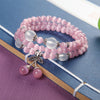 Factory Sale Opals Cat's Eye Stone Handmade Beaded Bracelets Buddha Prayer Beads Jewelry with Necklace Pendant Pinky Color