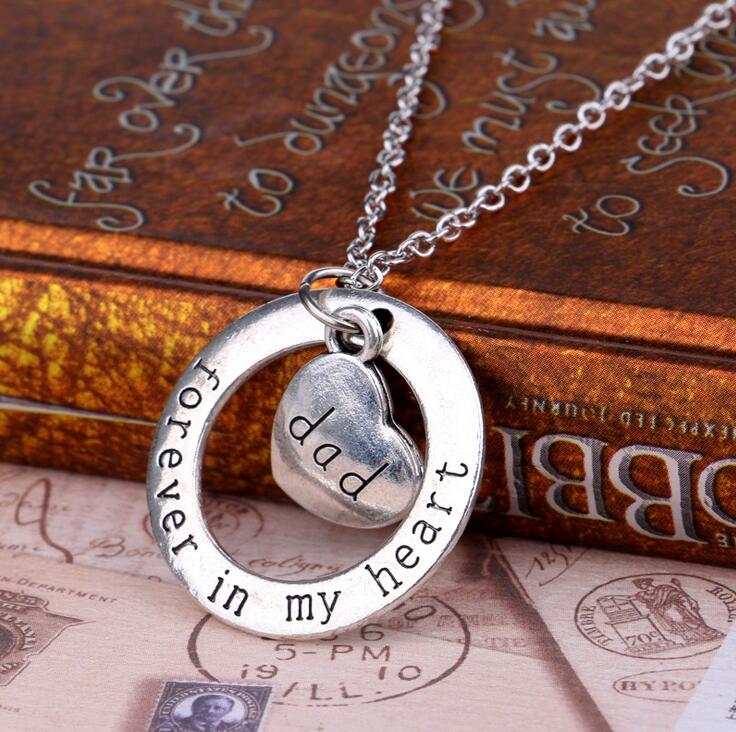 Family Gift Forever In My Heart Circle Mom Sister Grandma Family member Heart Pendant Necklace