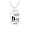 Family Necklace Silver Stainless steel Tag TO MY SON TO MY DAUGHTER ALWAYS LOVE DAD MOM Pendant Necklace For Mother Father Gift