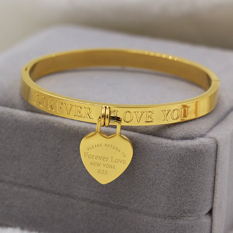Famous Brand Love Bracelet New T Women Bracelet Gold plate Double Peach Heart Bracelets& Bangles Pulseira Fine Jewelry 3color