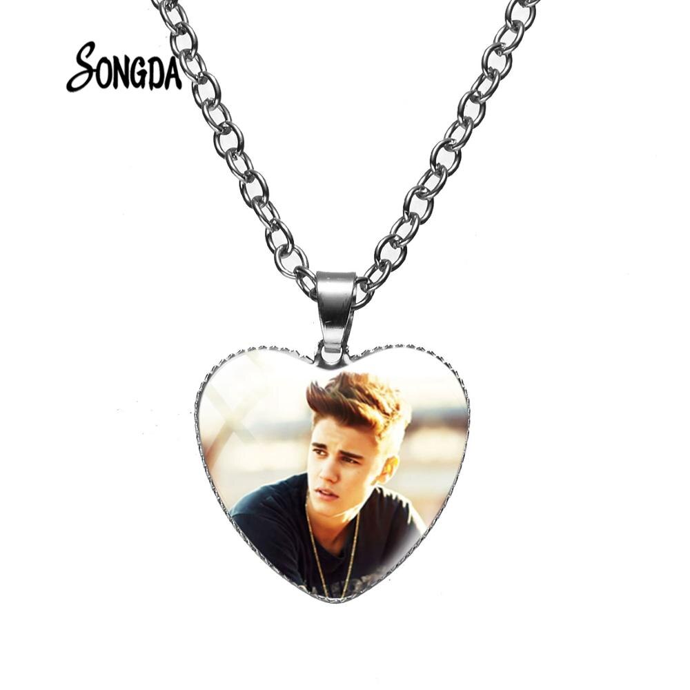 Famous Justin Bieber Chain Necklace Selling Silver Plated Necklace Heart Jewellery Handmade Cool Gift for Men