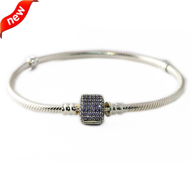 Fancy Purple Signature Clasp Bracelets 100% 925 Authentic Sterling Silver Fashion Jewelry