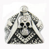 Fanssteel Stainless Steel freemansory jewelry Antique skull Master Mason compass bow masonic ring FSR11W03