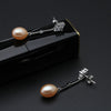 Fantastic 925 sterling silver earrings women,trendy long white black natural pearl earrings