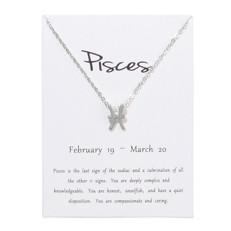 12 Constellation Taurus Pisces Pendant Necklaces For Women Zodiac Chains Necklace Valentine's Gifts necklace women