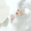 Fashion 14K Rose Gold Crystal Alloy Zircon Diamond Stud Earrings for Women 925 Sterling Silver Geometric ornament Fine Jewelry