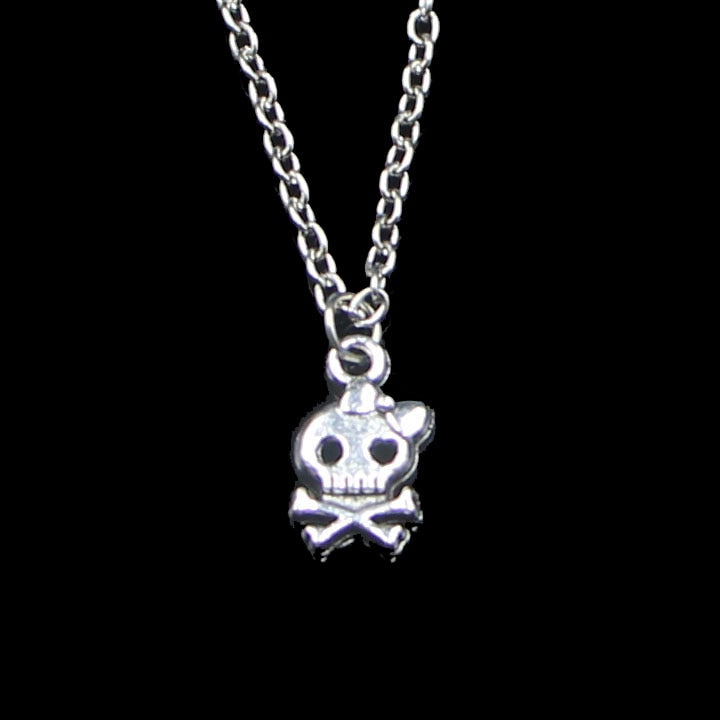 16*9mm Skeleton Skull Pendant Necklace Link Chain For Female Choker Necklace Creative Jewelry party Gift