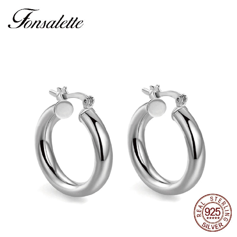Fashion 18K gold Hoop Earrings Women Jewelry 925 Sterling Silver Ear Jewelry Round Circle Loop earrings brincos   Zk30
