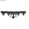 2021 Cocktail Evening Party Dress Jewelry Victorian Gothic Halloween Red Rhinestone Charms Vampire Maxi Necklace Choker