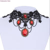 2021 Cocktail Evening Party Dress Jewelry Victorian Gothic Halloween Red Rhinestone Charms Vampire Maxi Necklace Choker