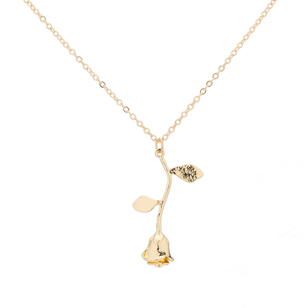 Fashion 3 Color Rose Flower Necklace For Women Boho Flower Style In Vintage Style Necklaces Charm Party Jewelery Gifts