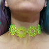3 Colors Cute Flower Acrylic Chokers Necklaces For Women Stylish Transparent Statement Necklaces Collar Jewelry E19024