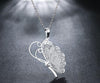 Fashion 3 Layer 3D Crystal Rhinestone Silver Plated Butterfly Wing Necklaces Long Chain Sweater Pendants Collars 925 Jewelry