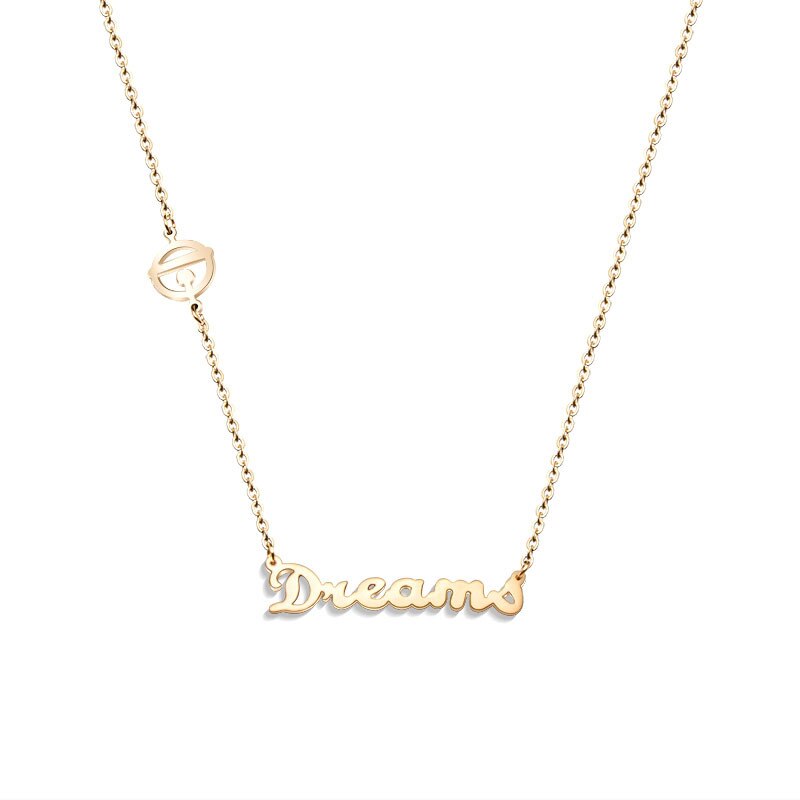 316l Stainless Steel Chain Necklaces For Women  Letter Dream Chokers Men Accessories Boho Jewelry Gift