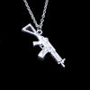 45*13mm Machine Gun Assault Rifle Pendant Necklace Link Chain For Female Choker Necklace Creative Jewelry party Gift