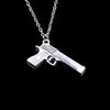45*20mm Gun Browning Pistol Pendant Necklace Link Chain For Female Choker Necklace Creative Jewelry party Gift
