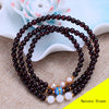Fashion 4mm Red Garnet Bracelet Women Gift Jewelry Three String Long Bracelet SLS011