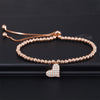 Fashion 925 Silver Balls Bracelet With Heart CZ Pendant