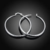 925 Stamp Silver Color 51MM Circle Round Big Hoop Earrings For Women Lady Wedding Engagement Jewelry Christmas Gifts