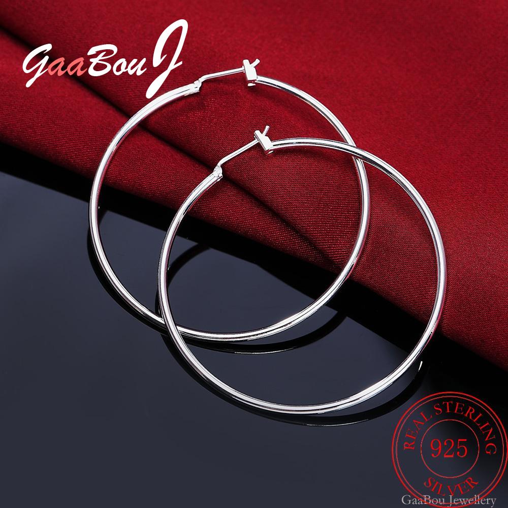 925 Stamp Silver Color 5MM Circle Round Simple Hoop Earrings For Women Wedding  Party Fine Jewelry Christmas