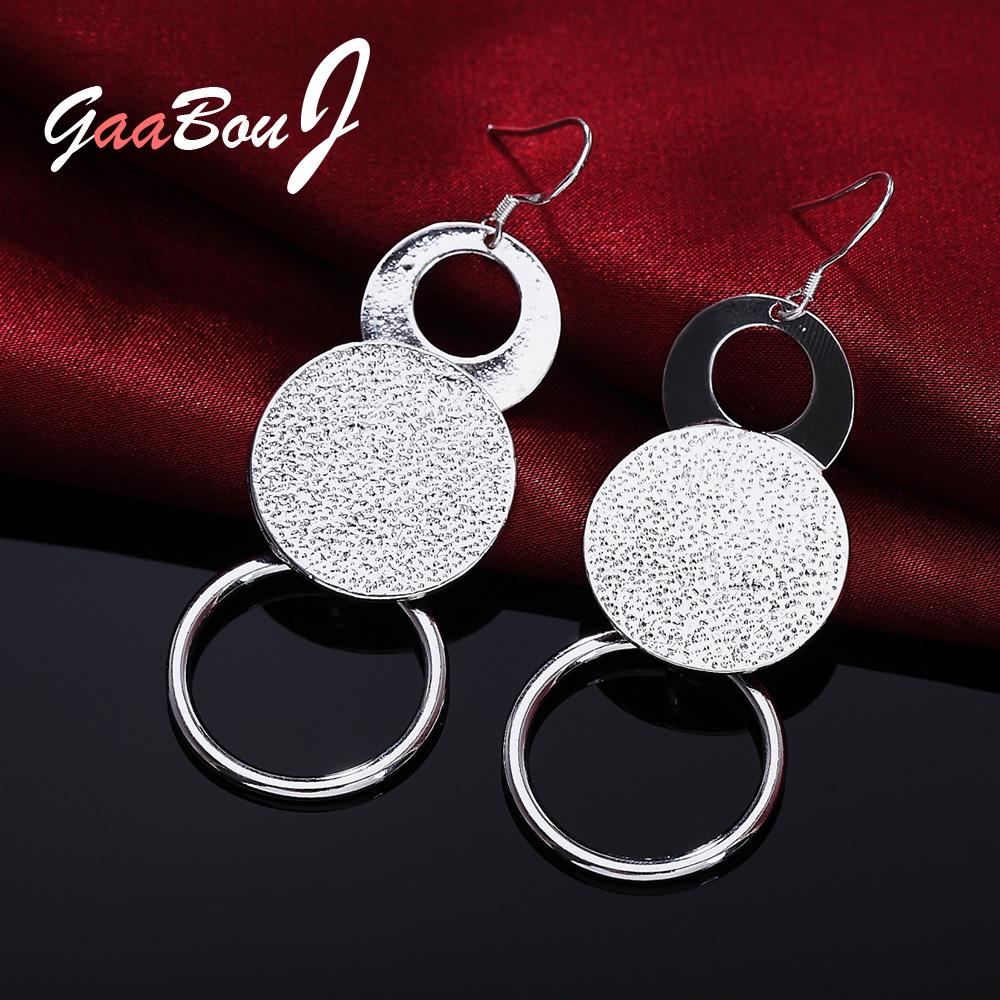 925 Stamp Silver Color Abrazine Circle Dangle Earrings For Women 2022 Weddings  Designer Jewelry Christmas GaaBou