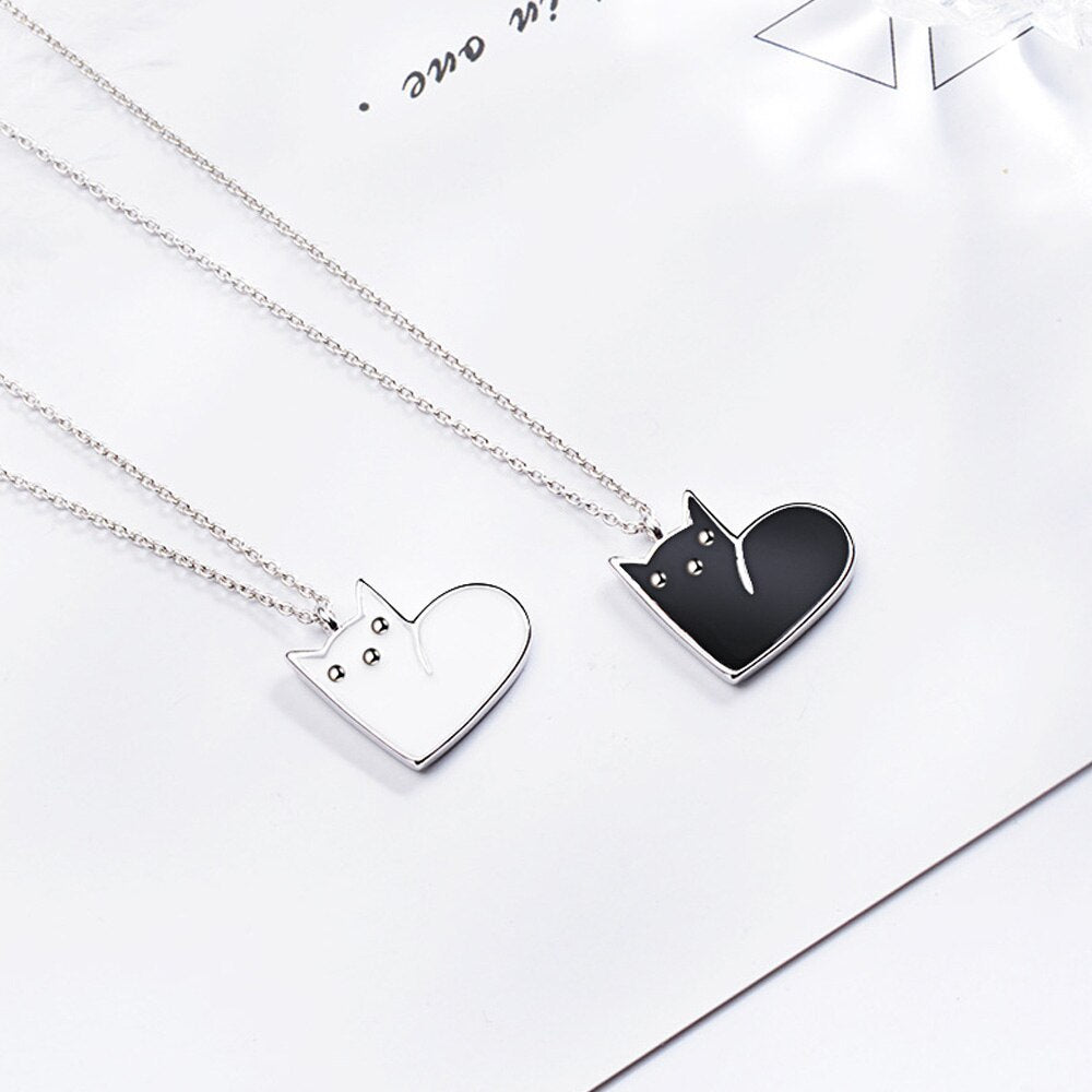 925 Stamp Silver Color Aminal Cat Pendants And Necklaces For Women Wedding Party Female Vintage Jewelry