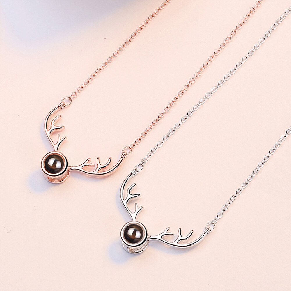 925 Stamp Silver Color Antlers Crystal Pendants And Necklaces For Women Girl Wedding Party Vintage Jewelry Gift GaaBou