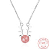 925 Stamp Silver Color Antlers Strawberry Crystal Pendants And Necklaces For Women Wedding Party Girl Jewelry 2022 Gift