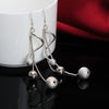 925 Stamp Silver Color Balls Long Hanging Earrings Tassel Drop Dangle Earring For Women Accessories Jewelry Christmas