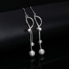 925 Stamp Silver Color Balls Long Hanging Earrings Tassel Drop Dangle Earring For Women Accessories Jewelry Christmas