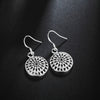 925 Stamp Silver Color Bohemia Round Dangle Earrings For Women Bride Wedding Lover Party Christmas Jewelry GaaBou